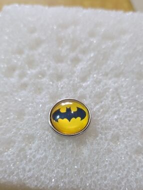 Yellow and Black Batman Logo Charm Bracelet Accent